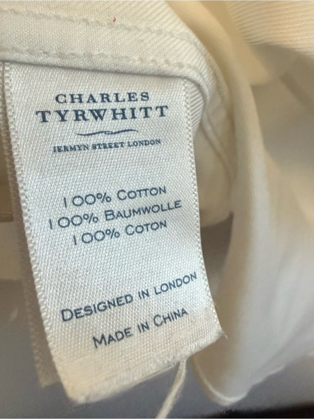 Charles Tyrwhitt White Long-Sleeve Dress Shirt non iron slim fit men - Picture 15 of 16